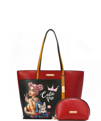 Nikky by Nicole Lee 2PC Tote Bag Set NK12100LCT CUTIE PIE